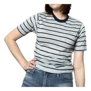 Vintage 1970s Single Stitch Striped Tee T-Shirt Boys Medium/ Womens XS